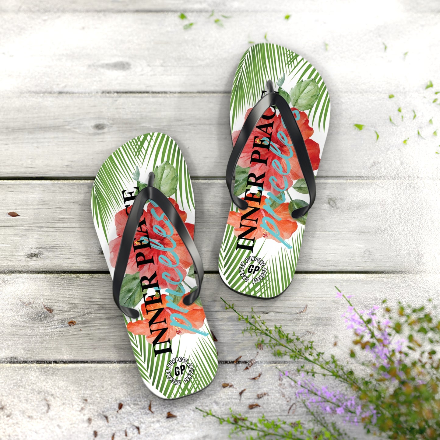 Inner Peace Flip Flops (White)