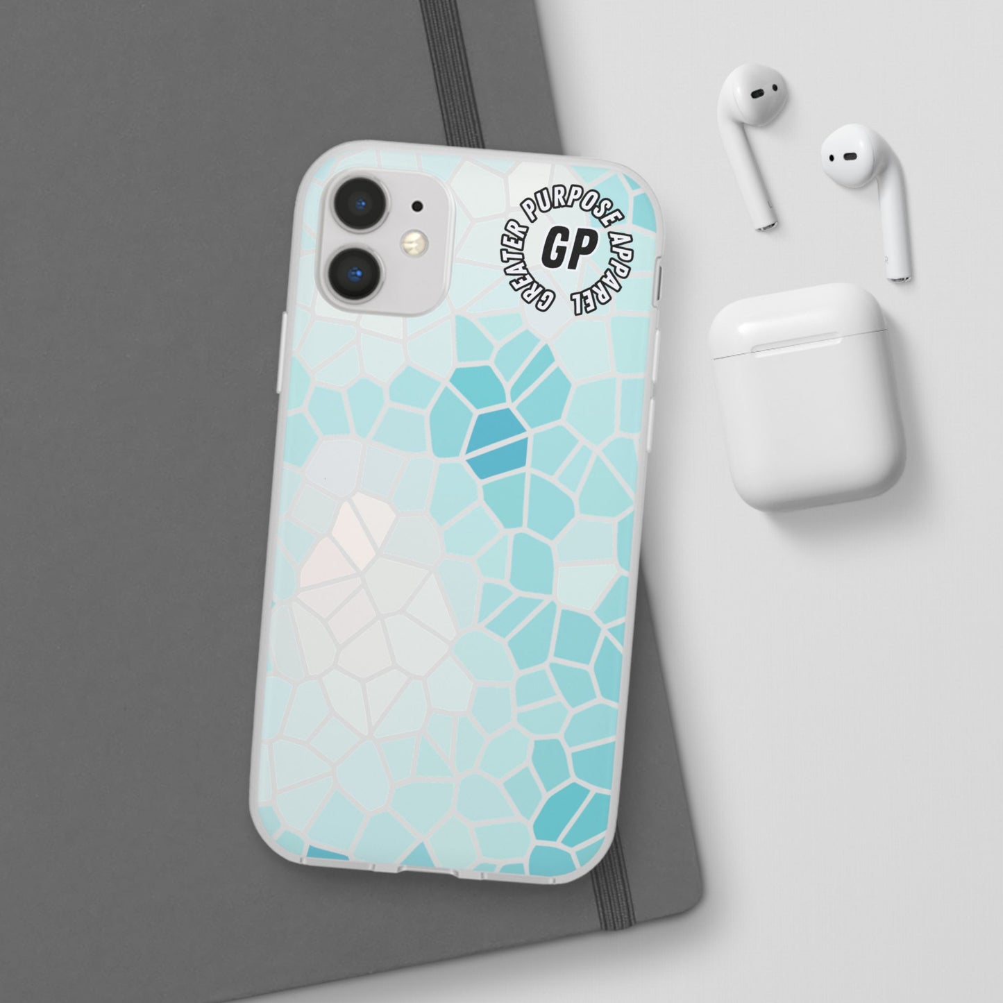 Stained Glass Flexi Phone Case (Blue)