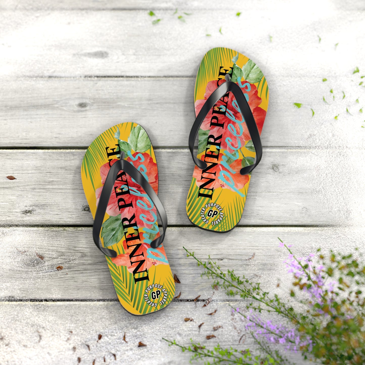 Inner Peace Flip Flops (Yellow)