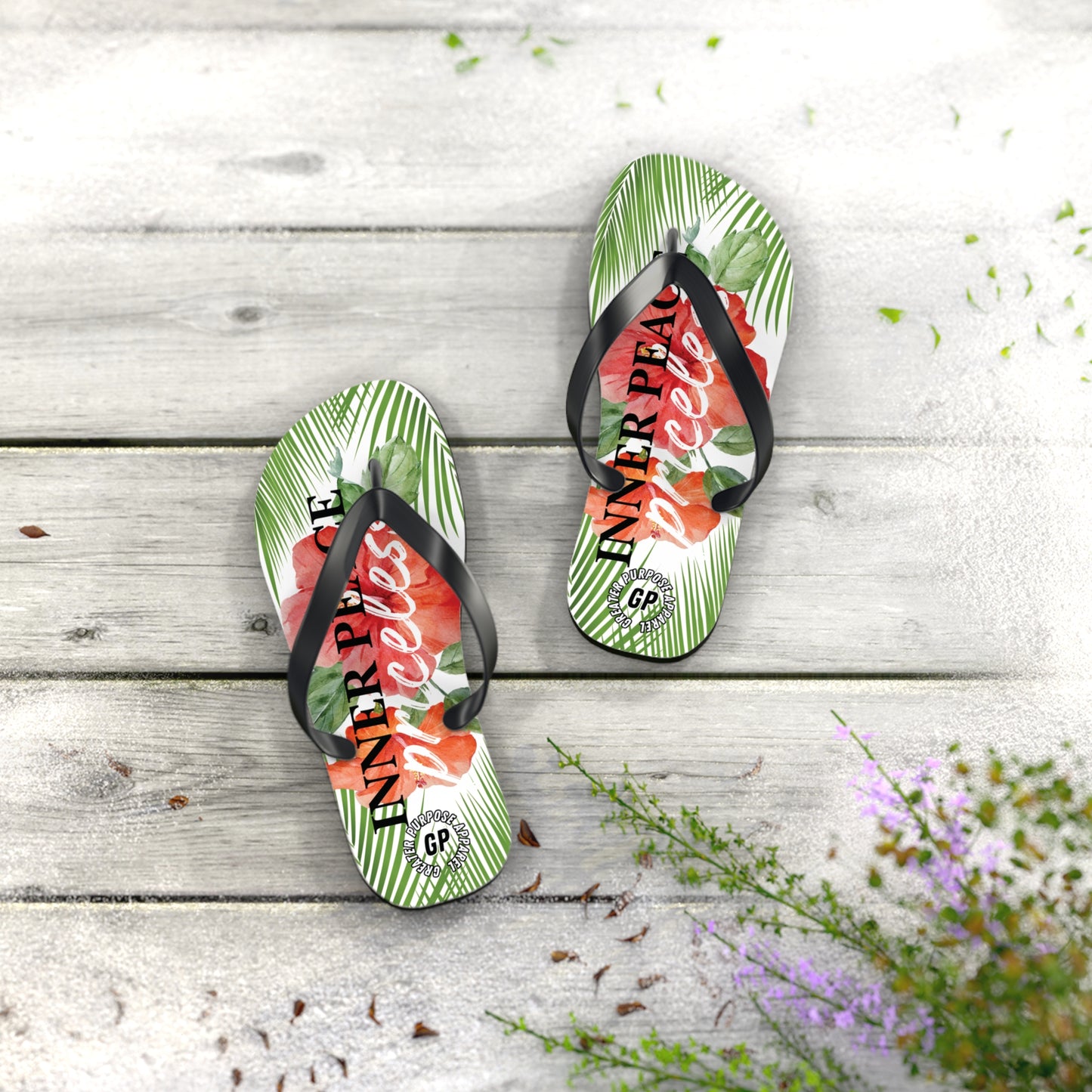 Inner Peace Flip Flops (White)
