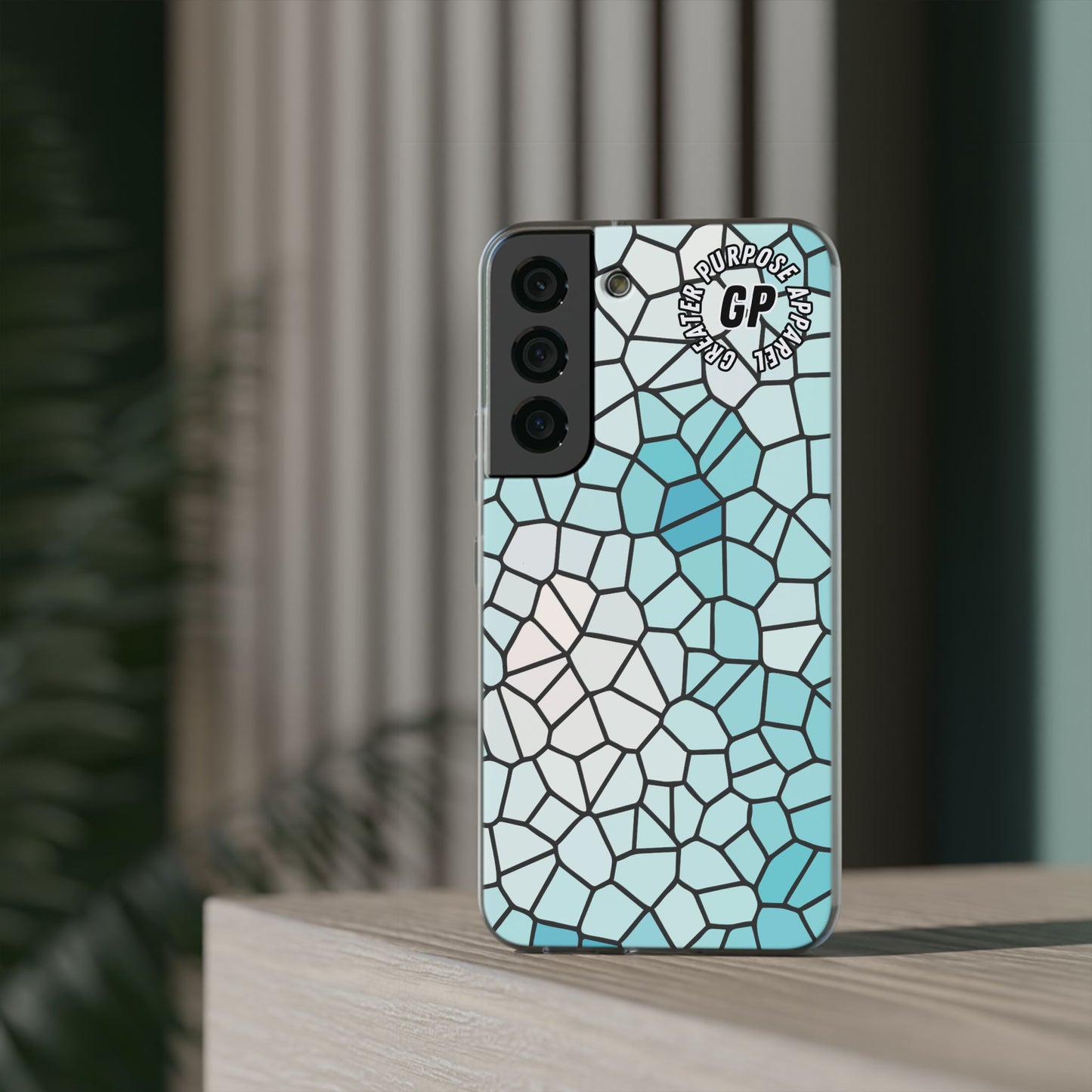 Stained Glass Flexi Phone Case (Blue)