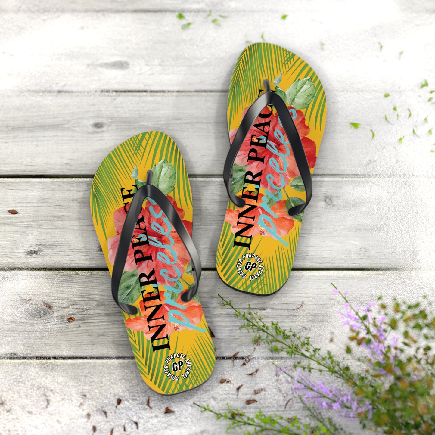 Inner Peace Flip Flops (Yellow)
