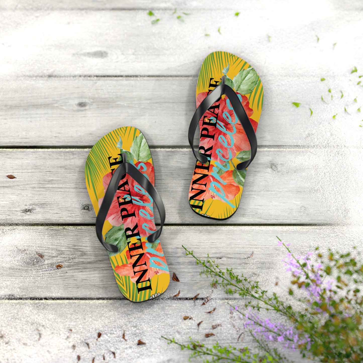 Inner Peace Flip Flops (Yellow)