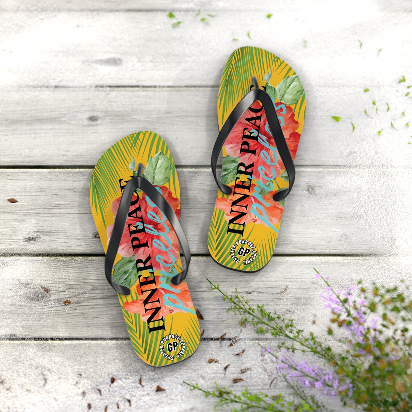 Inner Peace Flip Flops (Yellow)