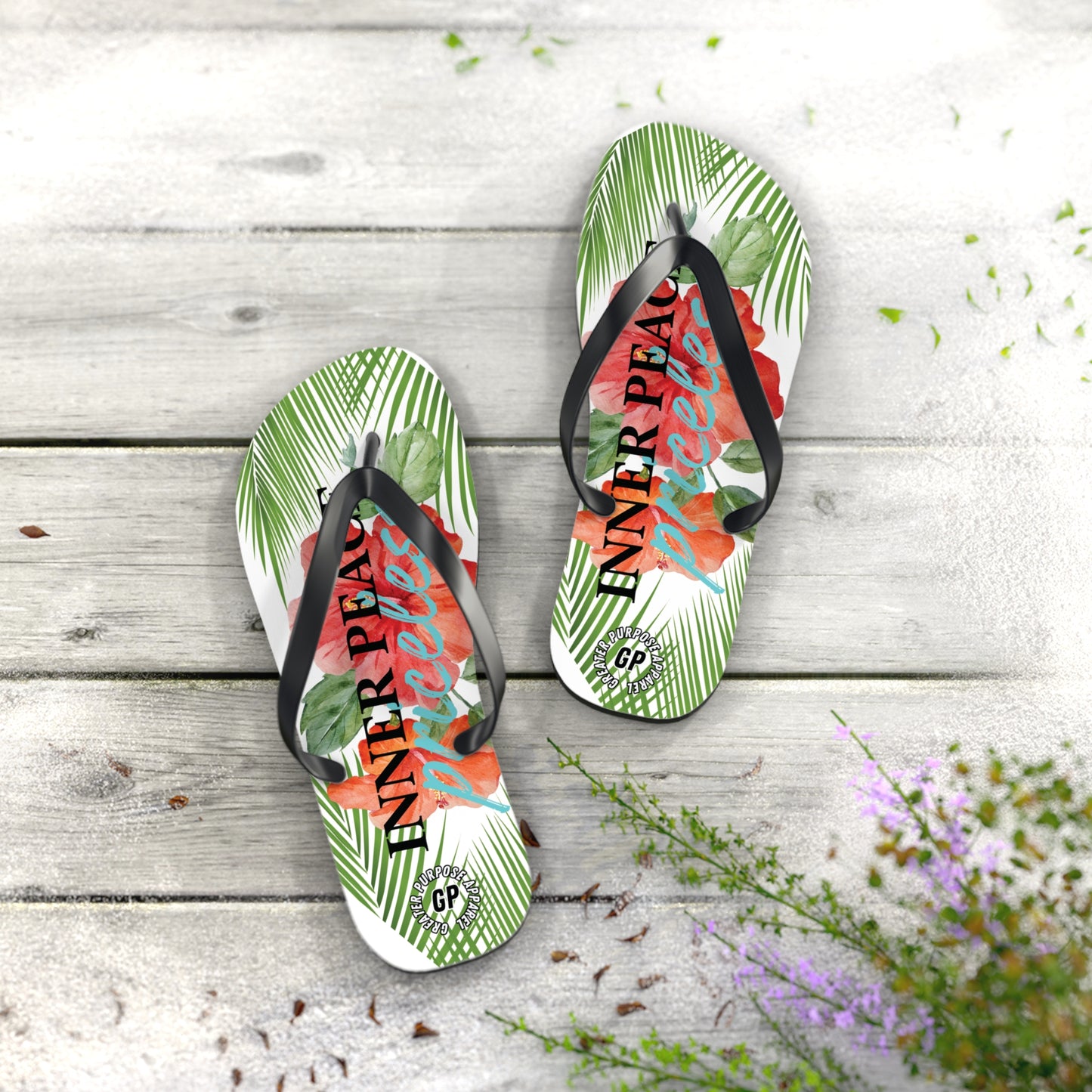 Inner Peace Flip Flops (White)